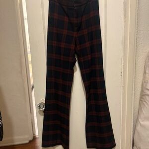 rag & bone Black and Red Plaid Pants